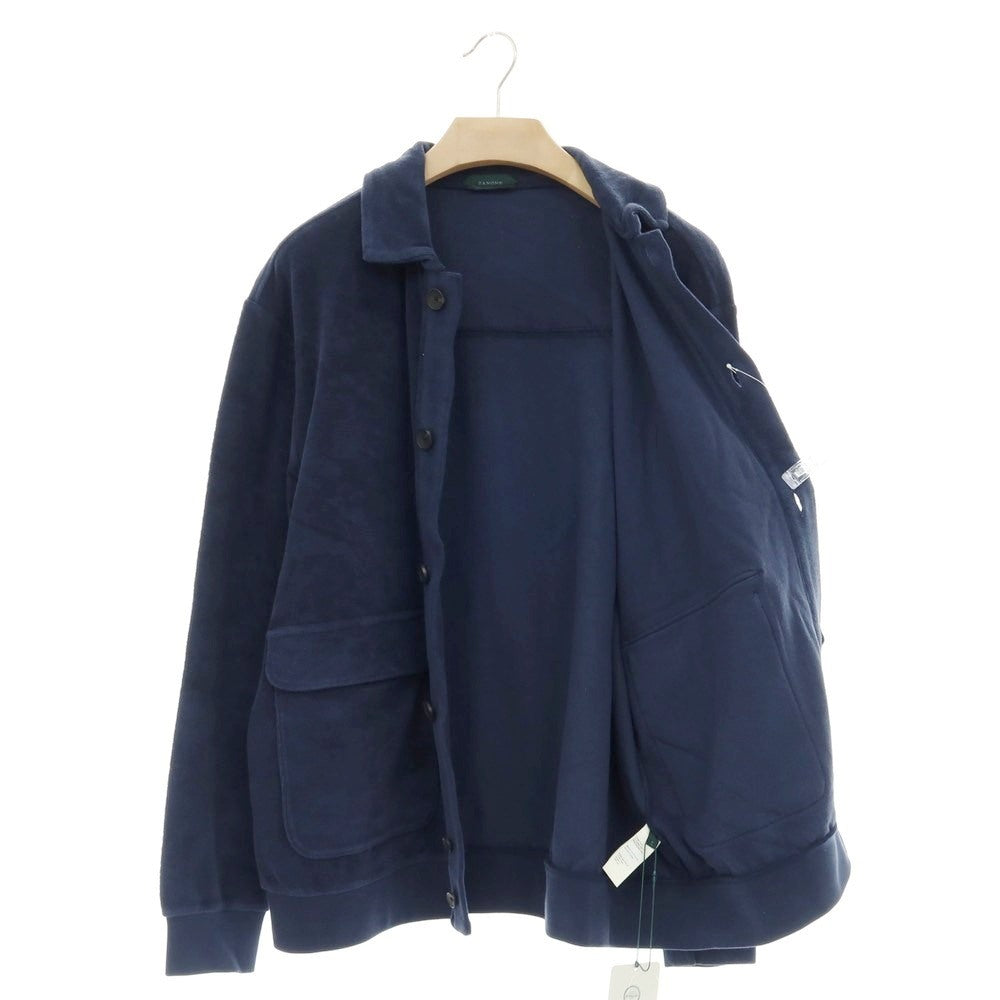 【新品】ザノーネ ZANONE コットン パイル ブルゾン ネイビー【サイズL】【 状態ランクN 】【 メンズ 】[DPD]