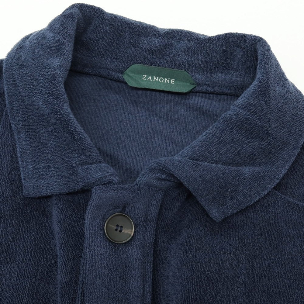 【新品】ザノーネ ZANONE コットン パイル ブルゾン ネイビー【サイズL】【 状態ランクN 】【 メンズ 】[DPD]