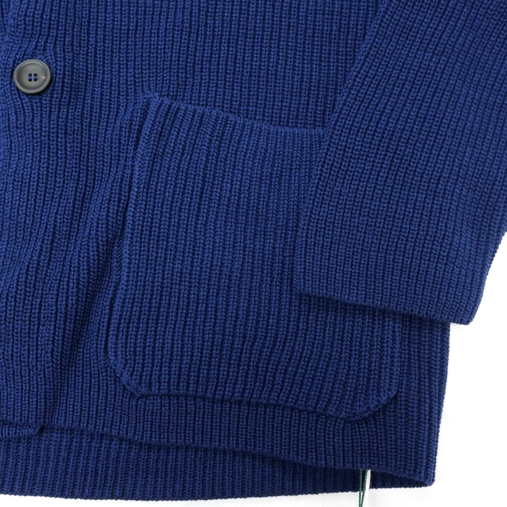 【新品】ザノーネ ZANONE コットン リブニット カーディガン ジャケット ネイビー【サイズ52】【 状態ランクN 】【 メンズ 】 [EPD]
