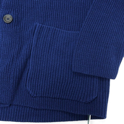 【新品】ザノーネ ZANONE コットン リブニット カーディガン ジャケット ネイビー【サイズ52】【 状態ランクN 】【 メンズ 】 [EPD]