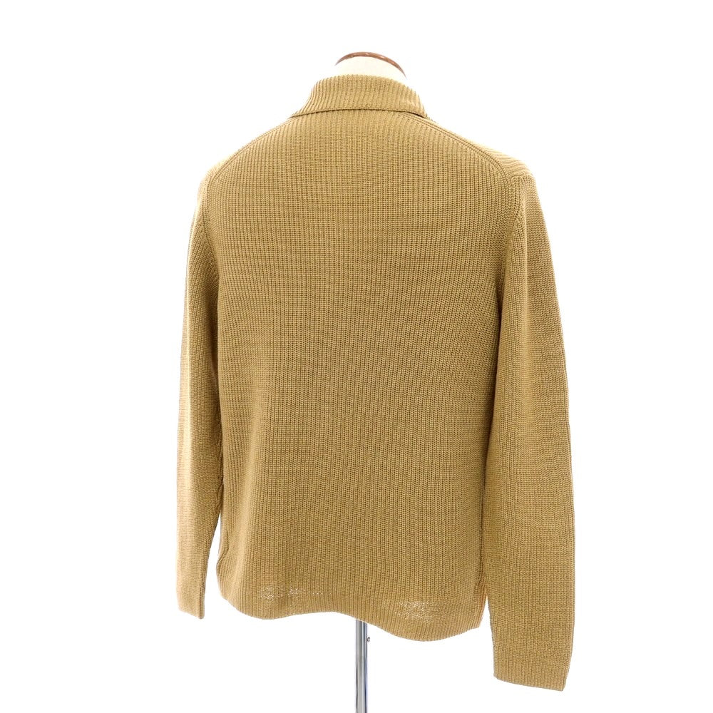 【新品】ザノーネ ZANONE コットン リブニット カーディガン ジャケット ベージュ【サイズ48】【 状態ランクN 】【 メンズ 】 [EPD]