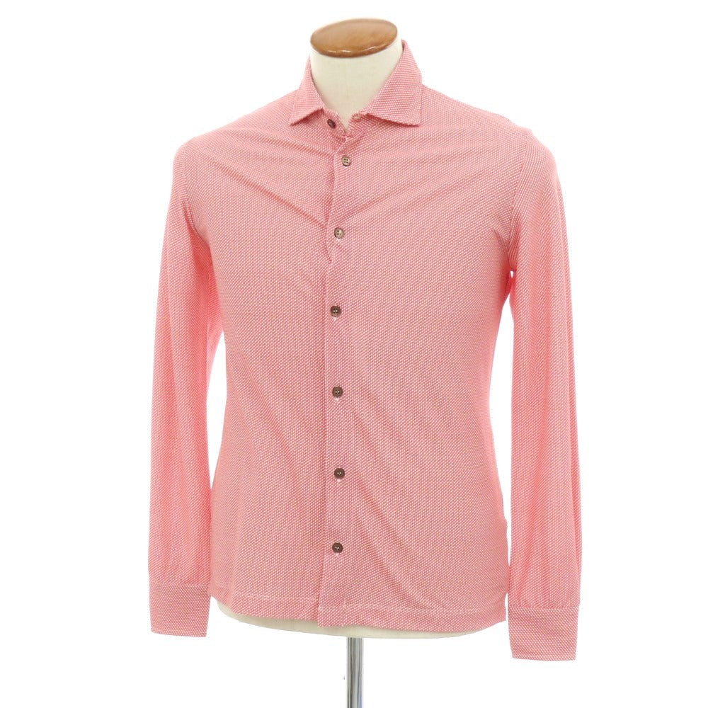 【新品】ザノーネ ZANONE アイスコットン ワイドカラー カジュアルシャツ レッドxホワイト【 46 】【 状態ランクN 】【 メンズ 】