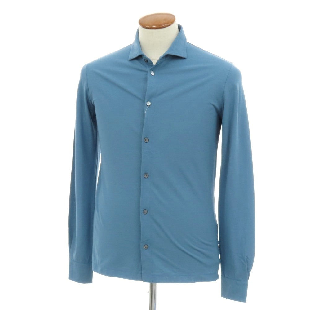 【新品】ザノーネ ZANONE アイスコットン ワイドカラー カジュアルシャツ ライトブルー【 46 】【 状態ランクN 】【 メンズ 】