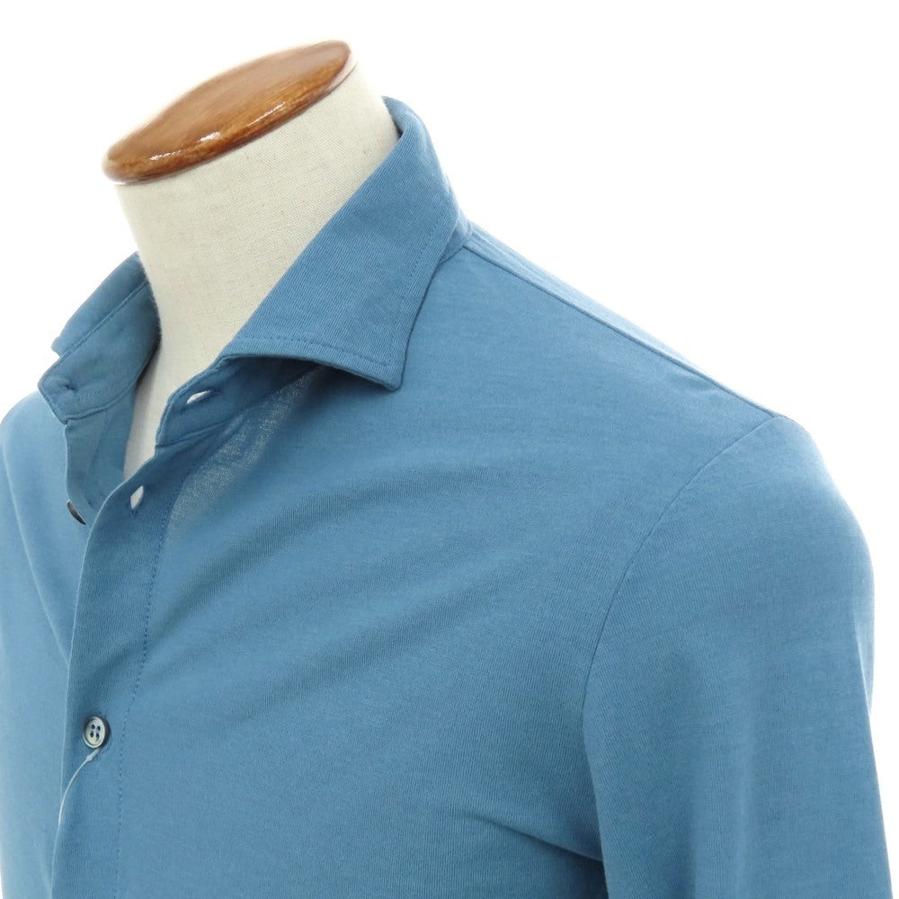 【新品】ザノーネ ZANONE アイスコットン ワイドカラー カジュアルシャツ ライトブルー【 46 】【 状態ランクN 】【 メンズ 】