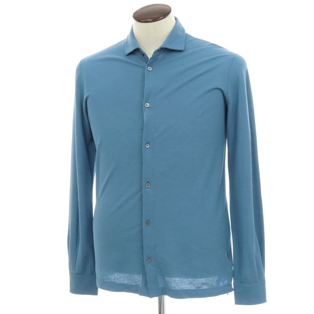 【新品】ザノーネ ZANONE アイスコットン ワイドカラー カジュアルシャツ ライトブルー【 50 】【 状態ランクN 】【 メンズ 】