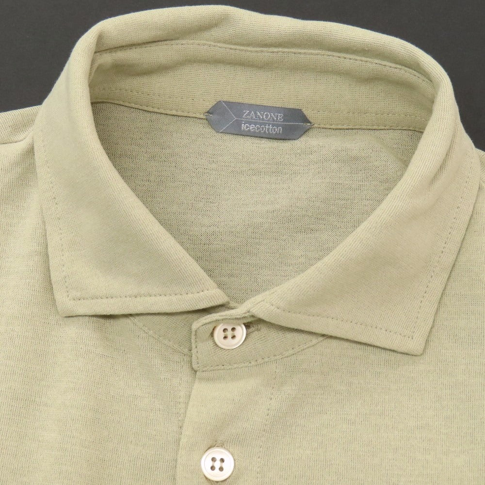【新品】ザノーネ ZANONE アイスコットン ワイドカラー カジュアルシャツ ベージュ【 50 】【 状態ランクN 】【 メンズ 】