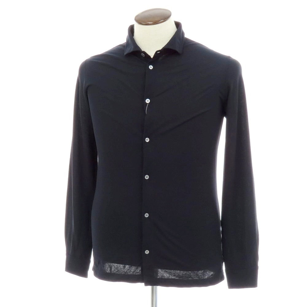 【新品】ザノーネ ZANONE アイスコットン ワイドカラー カジュアルシャツ ダークネイビー【 52 】【 状態ランクN 】【 メンズ 】