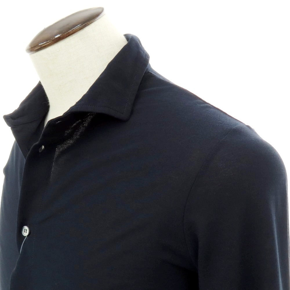 【新品】ザノーネ ZANONE アイスコットン ワイドカラー カジュアルシャツ ダークネイビー【 52 】【 状態ランクN 】【 メンズ 】