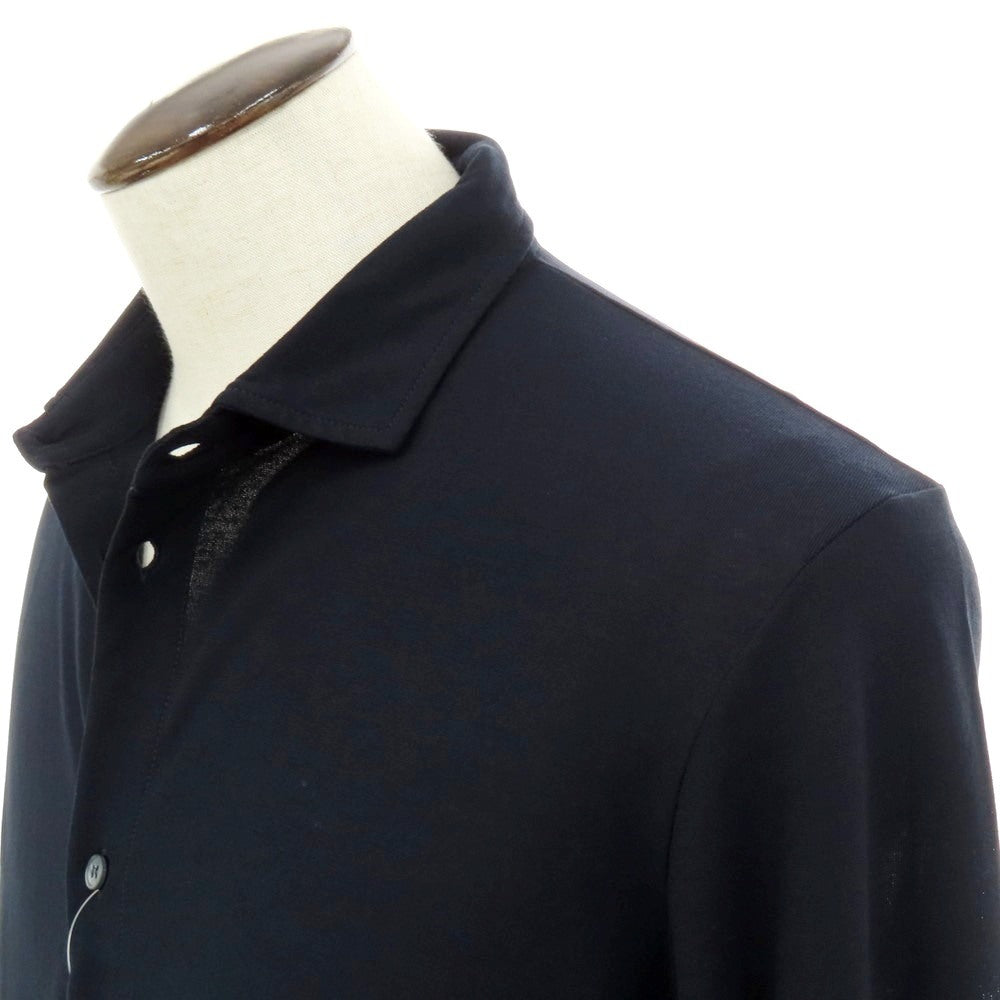 【新品】ザノーネ ZANONE アイスコットン ワイドカラー カジュアルシャツ ダークネイビー【 54 】【 状態ランクN 】【 メンズ 】