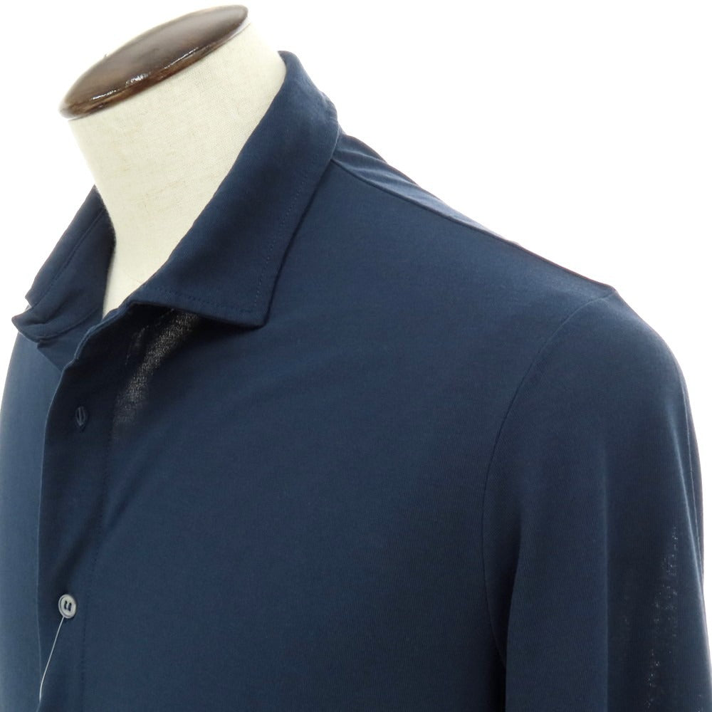 【新品】ザノーネ ZANONE アイスコットン ワイドカラー カジュアルシャツ ネイビー【 54 】【 状態ランクN 】【 メンズ 】