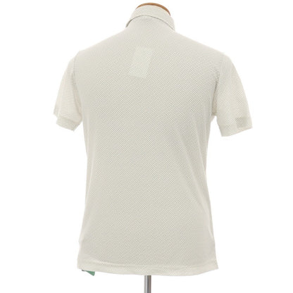 【新品】ザノーネ ZANONE アイスコットン 総柄 プリント 半袖ポロシャツ ホワイトxベージュ×ブルー【サイズ48】【 状態ランクN 】【 メンズ 】