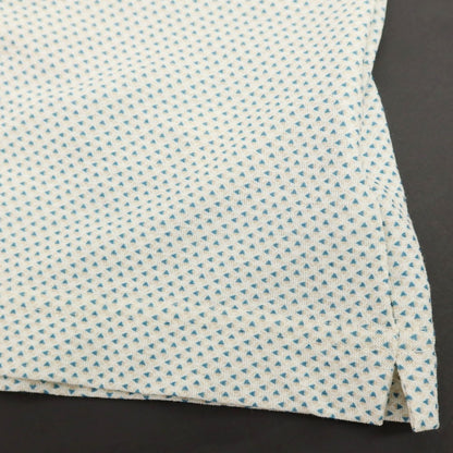 【新品】ザノーネ ZANONE アイスコットン 総柄 プリント 半袖ポロシャツ ホワイトxベージュ×ブルー【サイズ48】【 状態ランクN 】【 メンズ 】