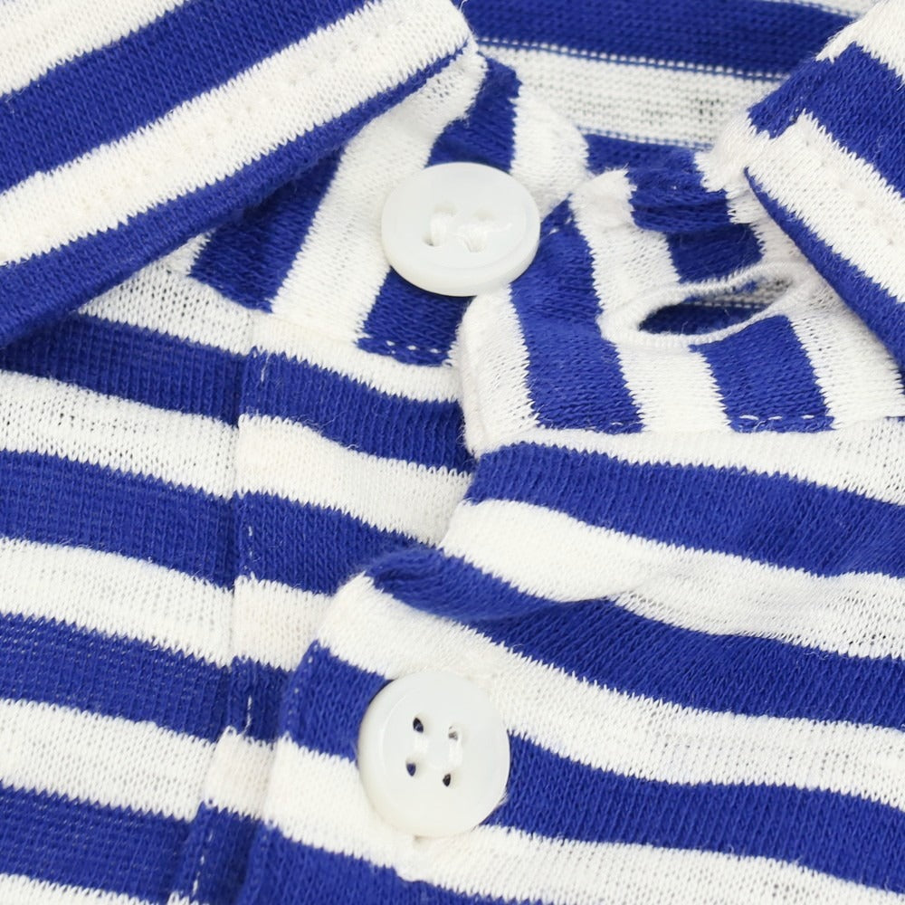 【新品】ザノーネ ZANONE リネンコットン ボーダー 半袖ポロシャツ ロイヤルブルーxホワイト【サイズ48】【 状態ランクN 】【 メンズ 】 [DPD]