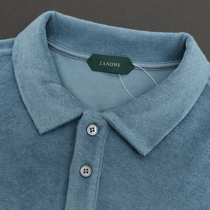 【新品】ザノーネ ZANONE コットン パイル 半袖ポロシャツ スモークブルー【サイズ50】【 状態ランクN 】【 メンズ 】