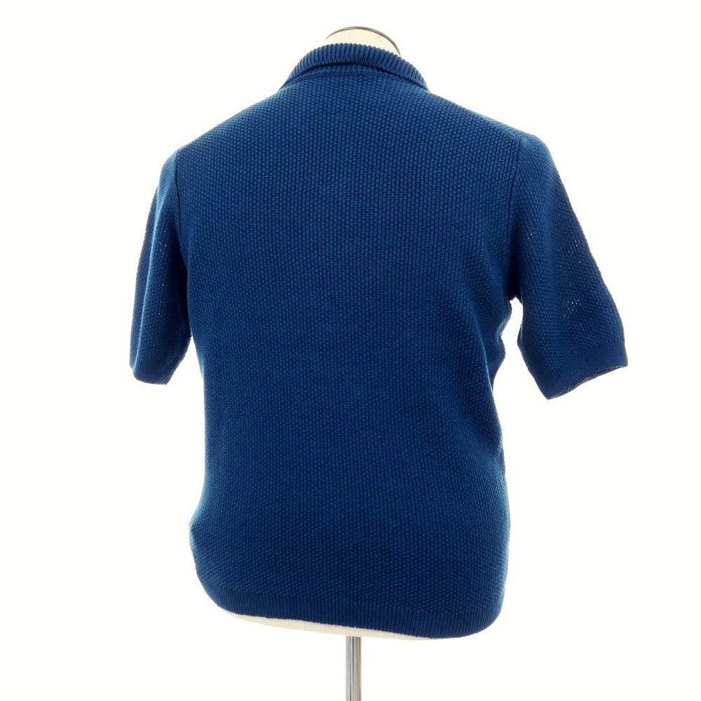 【新品】ザノーネ ZANONE リネンコットン スキッパー 半袖 ポロニット セルリアンブルー【サイズ50】【 状態ランクN 】【 メンズ 】