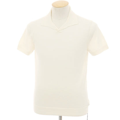 【新品】ザノーネ ZANONE ハイゲージ コットンシルク スキッパー 半袖 ポロニット アイボリー【サイズ44】【 状態ランクN 】【 メンズ 】