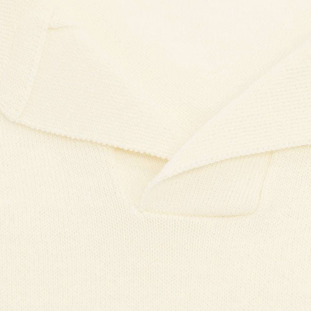 【新品】ザノーネ ZANONE ハイゲージ コットンシルク スキッパー 半袖 ポロニット アイボリー【サイズ44】【 状態ランクN 】【 メンズ 】