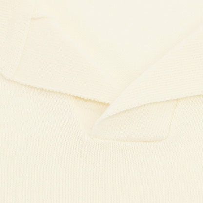 【新品】ザノーネ ZANONE ハイゲージ コットンシルク スキッパー 半袖 ポロニット アイボリー【サイズ44】【 状態ランクN 】【 メンズ 】