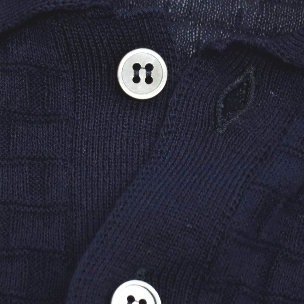 【新品】ザノーネ ZANONE ハイゲージ コットン ジャカード 半袖 ポロニット ネイビー【サイズ46】【 状態ランクN 】【 メンズ 】