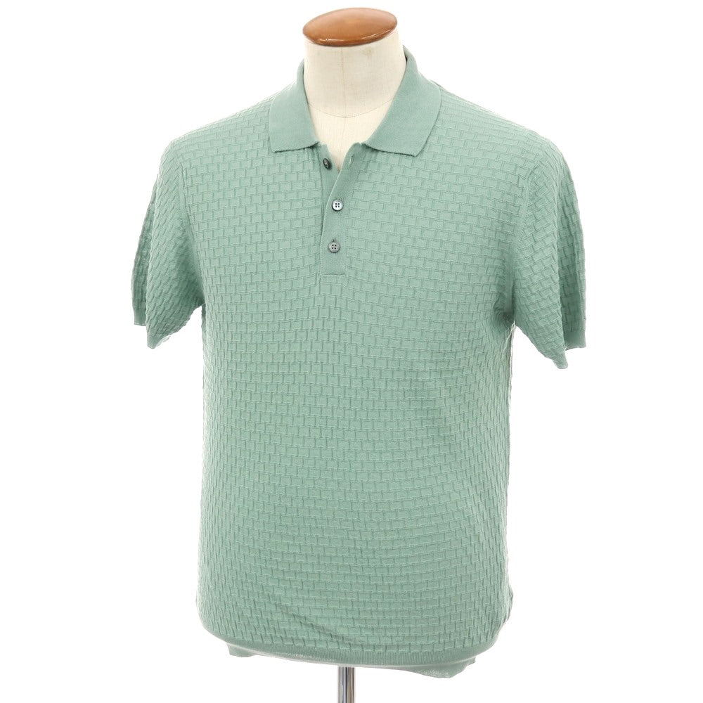 【新品】ザノーネ ZANONE ハイゲージ コットン ジャカード 半袖 ポロニット ミントグリーン【サイズ48】【 状態ランクN 】【 メンズ 】