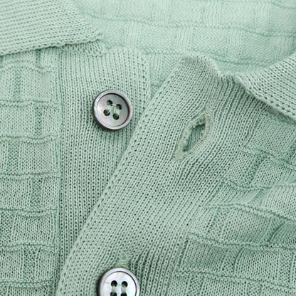 【新品】ザノーネ ZANONE ハイゲージ コットン ジャカード 半袖 ポロニット ミントグリーン【サイズ48】【 状態ランクN 】【 メンズ 】