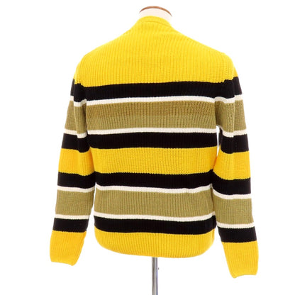 【新品】ザノーネ ZANONE ミドルゲージ コットン ボーダー クルーネック プルオーバーニット イエローxブラック【 48 】【 状態ランクN 】【 メンズ 】