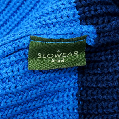 【新品】ザノーネ ZANONE ミドルゲージ コットン ボーダー クルーネック プルオーバーニット ブルーxネイビー【 46 】【 状態ランクN 】【 メンズ 】