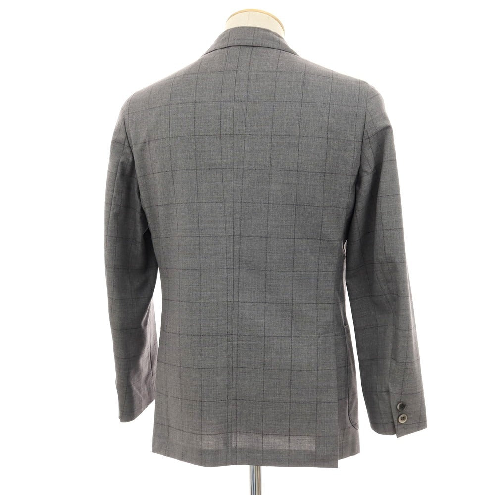 【中古】ボリオリ BOGLIOLI DOVER ウール チェック テーラードジャケット グレーxネイビー【 44 】【 状態ランクC 】【 メンズ 】