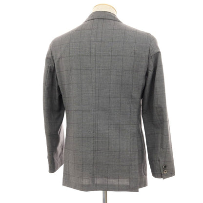【中古】ボリオリ BOGLIOLI DOVER ウール チェック テーラードジャケット グレーxネイビー【 44 】【 状態ランクC 】【 メンズ 】