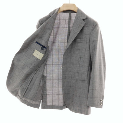 【中古】ボリオリ BOGLIOLI DOVER ウール チェック テーラードジャケット グレーxネイビー【 44 】【 状態ランクC 】【 メンズ 】
