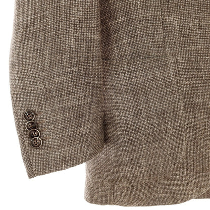 【中古】バルバ BARBA シルクリネンコットン テーラードジャケット カーキブラウン系【 44 】【 状態ランクC 】【 メンズ 】