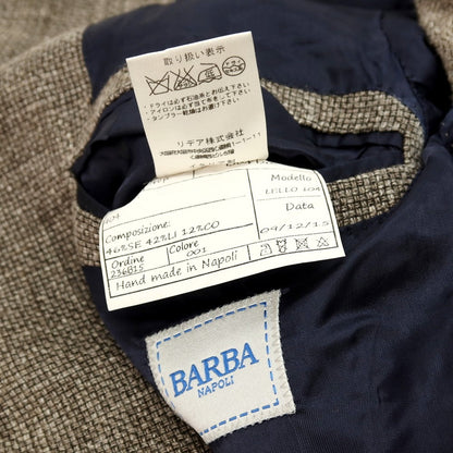 【中古】バルバ BARBA シルクリネンコットン テーラードジャケット カーキブラウン系【 44 】【 状態ランクC 】【 メンズ 】