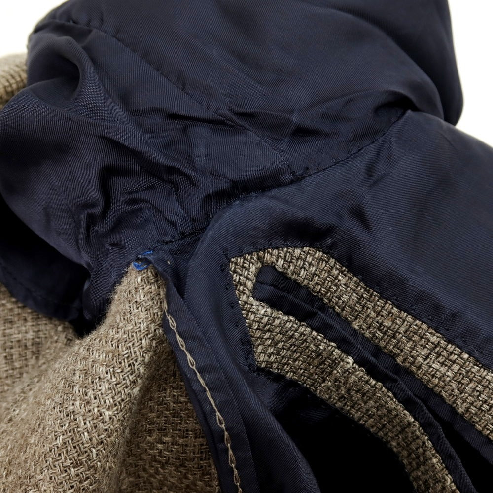 【中古】バルバ BARBA シルクリネンコットン テーラードジャケット カーキブラウン系【 44 】【 状態ランクC 】【 メンズ 】