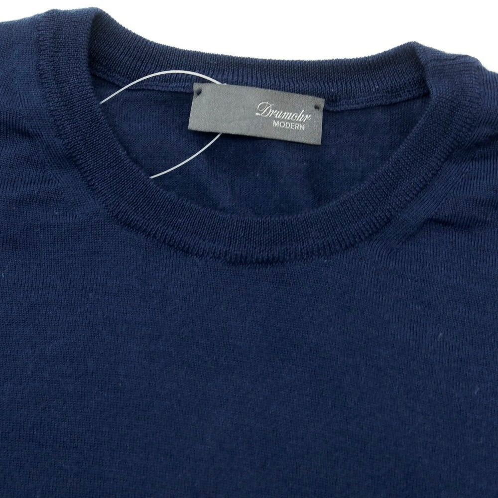 【中古】ドルモア DRUMOHR ハイゲージ ウール クルーネック プルオーバーニット ライトネイビー【 46 】【 状態ランクC 】【 メンズ 】