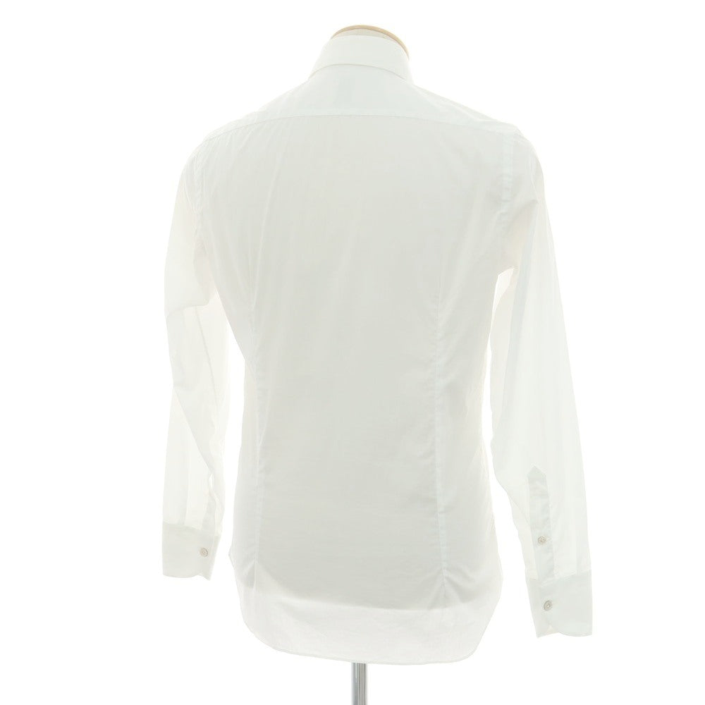 【中古】マリアサンタンジェロ Maria Santangelo ストレッチ コットンナイロン ワイドカラー ドレスシャツ ホワイト【 37 】【 状態ランクC 】【 メンズ 】