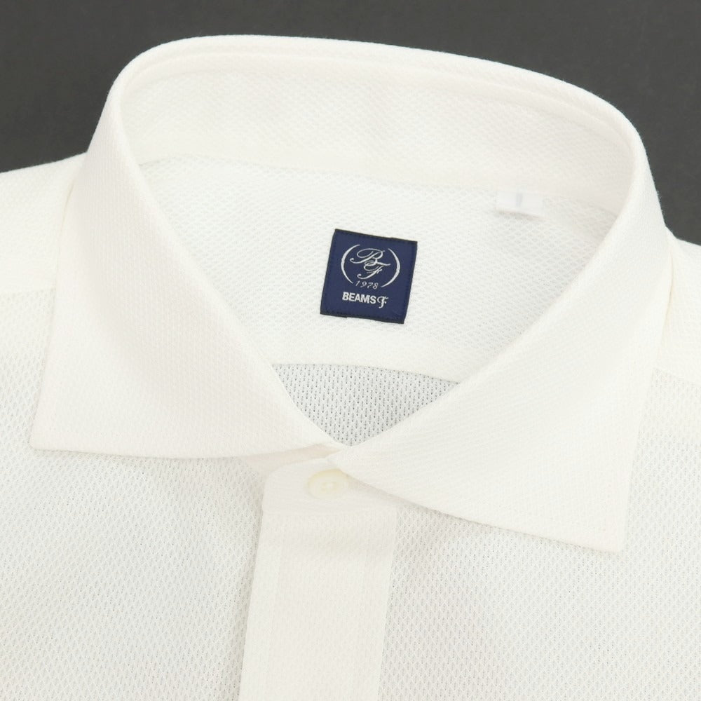 【中古】【未使用】ビームスエフ BEAMS F コットン ワイドカラー 半袖シャツ ホワイト【サイズL】【 状態ランクS 】【 メンズ 】