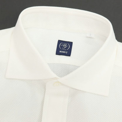 【中古】【未使用】ビームスエフ BEAMS F コットン ワイドカラー 半袖シャツ ホワイト【サイズL】【 状態ランクS 】【 メンズ 】