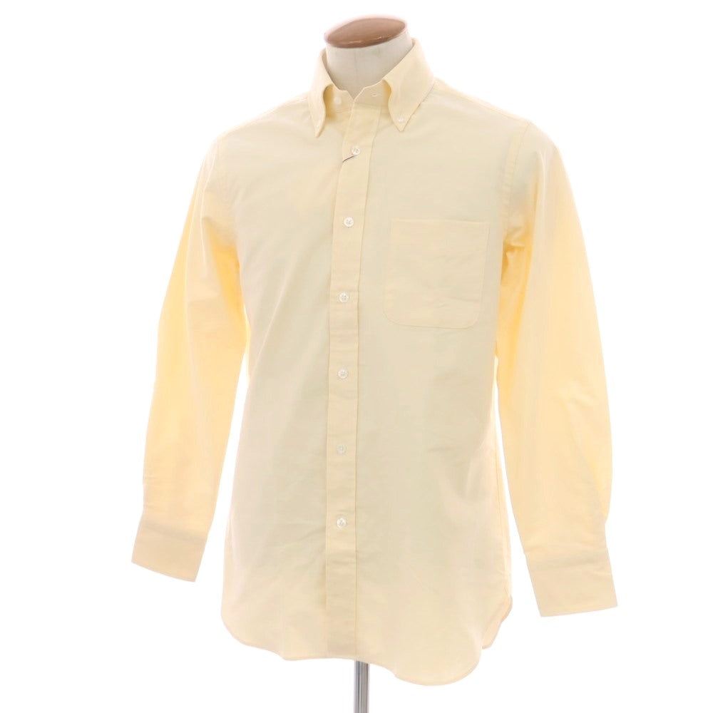 【中古】【未使用】ビームスエフ BEAMS F オックスフォード ボタンダウン カジュアルシャツ イエローxホワイト【 40 】【 状態ランクS 】【 メンズ 】