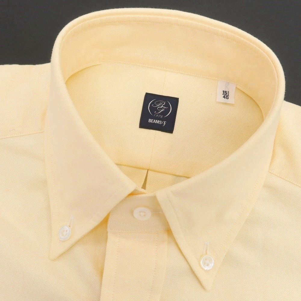 【中古】【未使用】ビームスエフ BEAMS F オックスフォード ボタンダウン カジュアルシャツ イエローxホワイト【 40 】【 状態ランクS 】【 メンズ 】