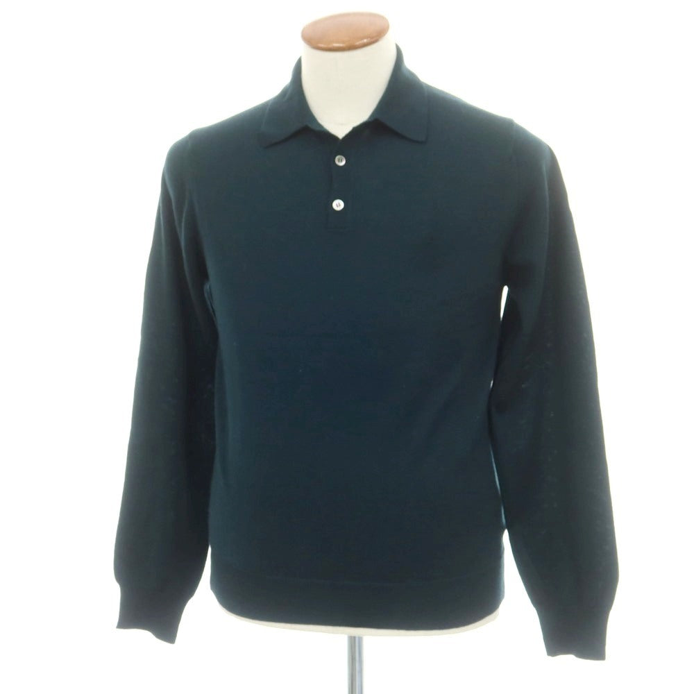 【中古】ビームスエフ BEAMS F ハイゲージ ウール 長袖 ポロニット グリーン【 48 】【 状態ランクB 】【 メンズ 】