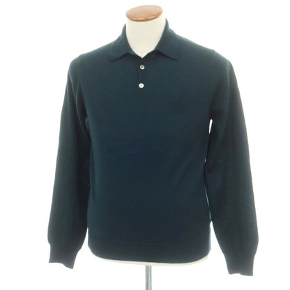 【中古】ビームスエフ BEAMS F ハイゲージ ウール 長袖 ポロニット グリーン【 48 】【 状態ランクB 】【 メンズ 】