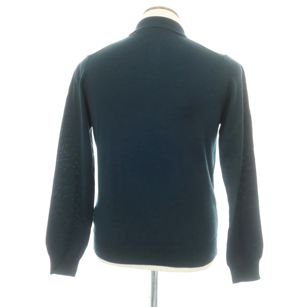 【中古】ビームスエフ BEAMS F ハイゲージ ウール 長袖 ポロニット グリーン【 48 】【 状態ランクB 】【 メンズ 】