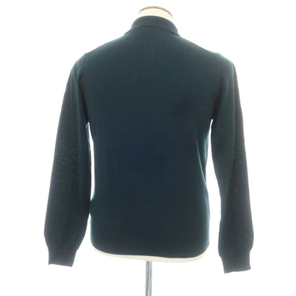 【中古】ビームスエフ BEAMS F ハイゲージ ウール 長袖 ポロニット グリーン【 48 】【 状態ランクB 】【 メンズ 】