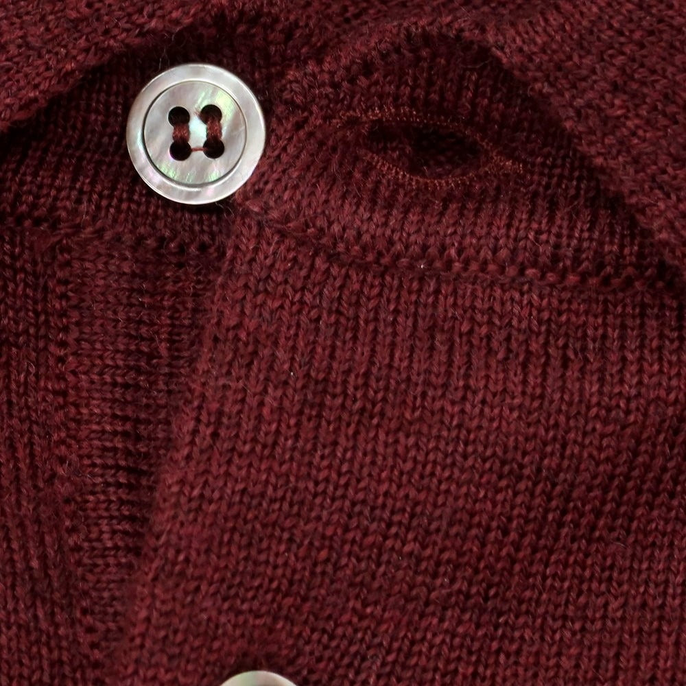 【中古】【未使用】ビームスエフ BEAMS F ハイゲージ ウール 長袖 ポロニット ボルドー【 48 】【 状態ランクS 】【 メンズ 】