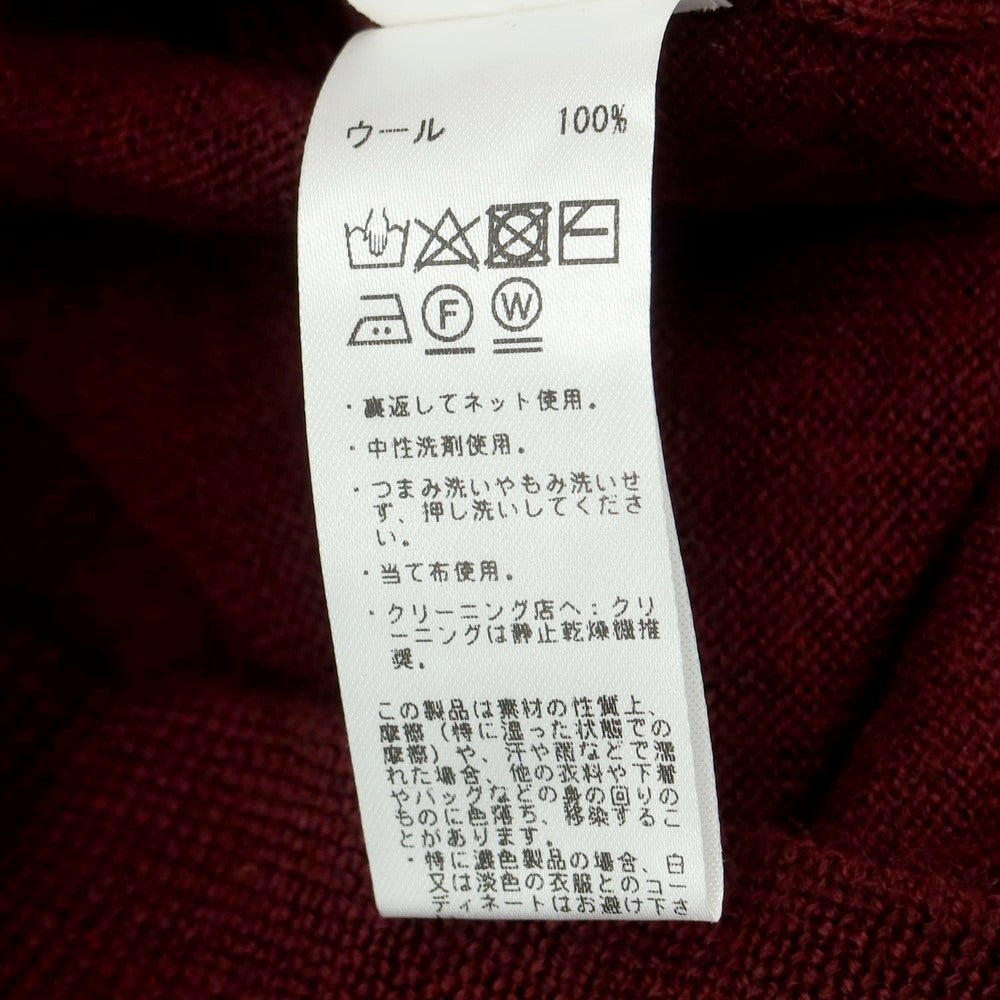 【中古】【未使用】ビームスエフ BEAMS F ハイゲージ ウール 長袖 ポロニット ボルドー【 48 】【 状態ランクS 】【 メンズ 】