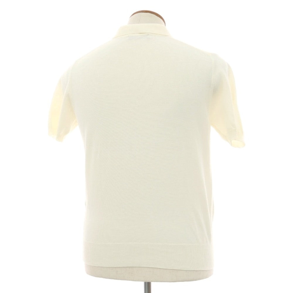 【中古】ビームスエフ BEAMS F ハイゲージ コットン 半袖 ポロニット アイボリー【サイズ48】【 状態ランクA 】【 メンズ 】