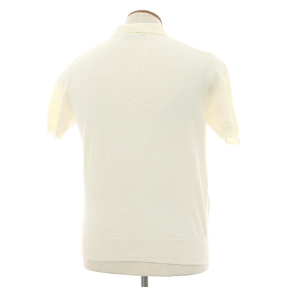 【中古】ビームスエフ BEAMS F ハイゲージ コットン 半袖 ポロニット アイボリー【サイズ48】【 状態ランクA 】【 メンズ 】