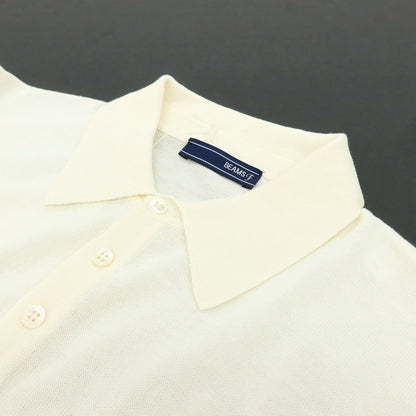 【中古】ビームスエフ BEAMS F ハイゲージ コットン 半袖 ポロニット アイボリー【サイズ48】【 状態ランクA 】【 メンズ 】