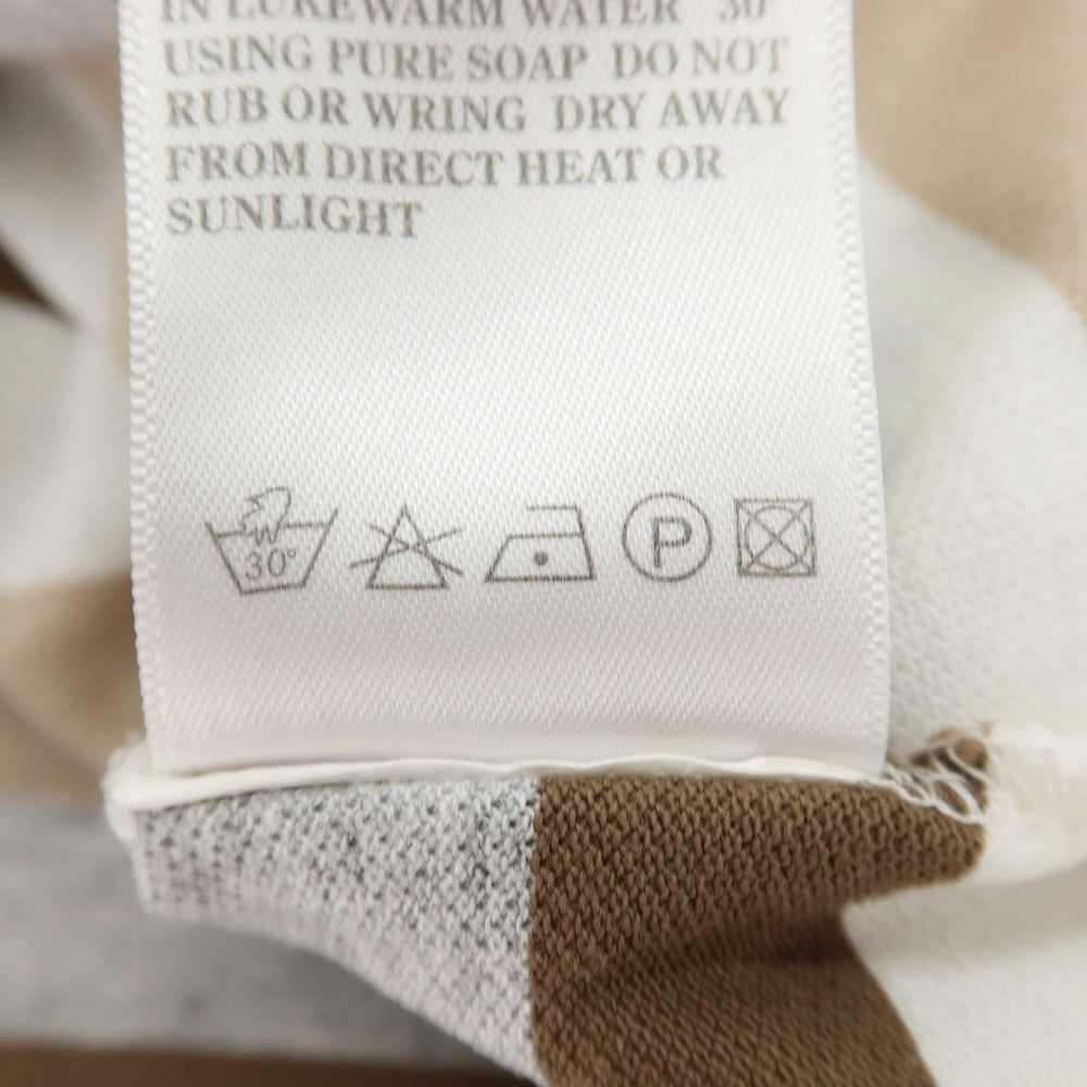 【中古】マック ジョージ Mc George 鹿の子 コットン ボーダー 半袖ポロシャツ ブラウンxグレー【サイズ50】【 状態ランクB 】【 メンズ 】