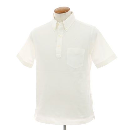 【SALE30%OFF/返品不可】【中古】ブルックスブラザーズ Brooks Brothers コットンポリエステル ボタンダウン 半袖ポロシャツ ホワイト【 サイズＭ 】【 状態ランクC 】【 メンズ 】 [APD]